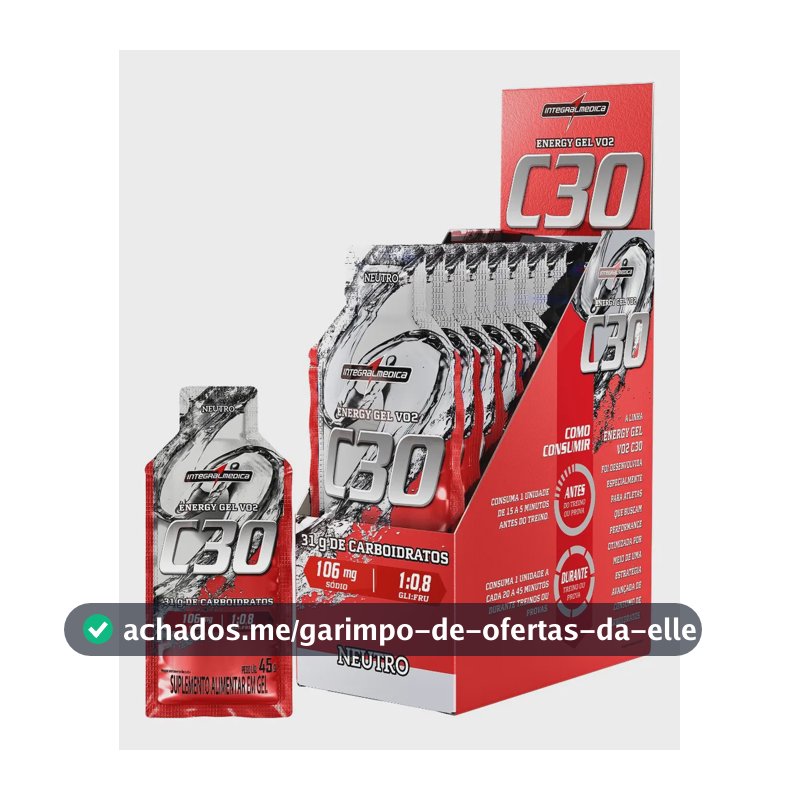 Pack 10 Unidades Suplemento Energy Gel VO2 C30 Energy Neutro Integralmédica