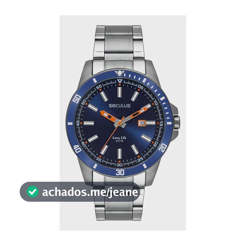 Relógio Seculus Masculino Ref: 44204g0svna2 Casual Prateado
