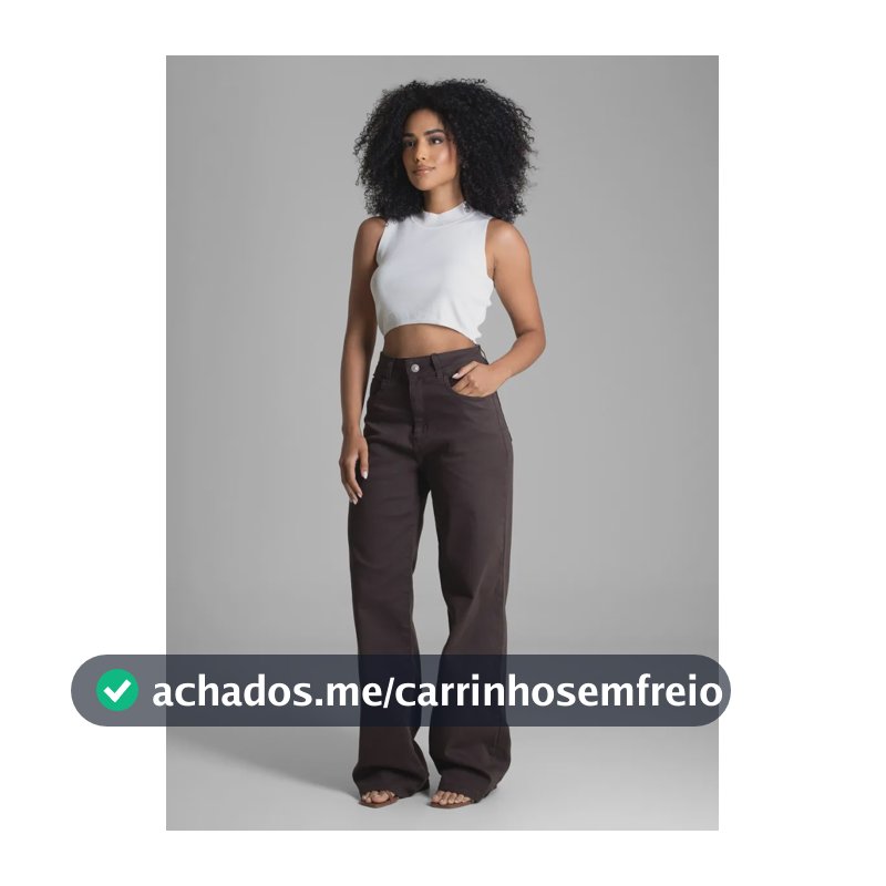 Sarja Sawary Feminina Calca Wide Leg_283450 Marrom Liso 38