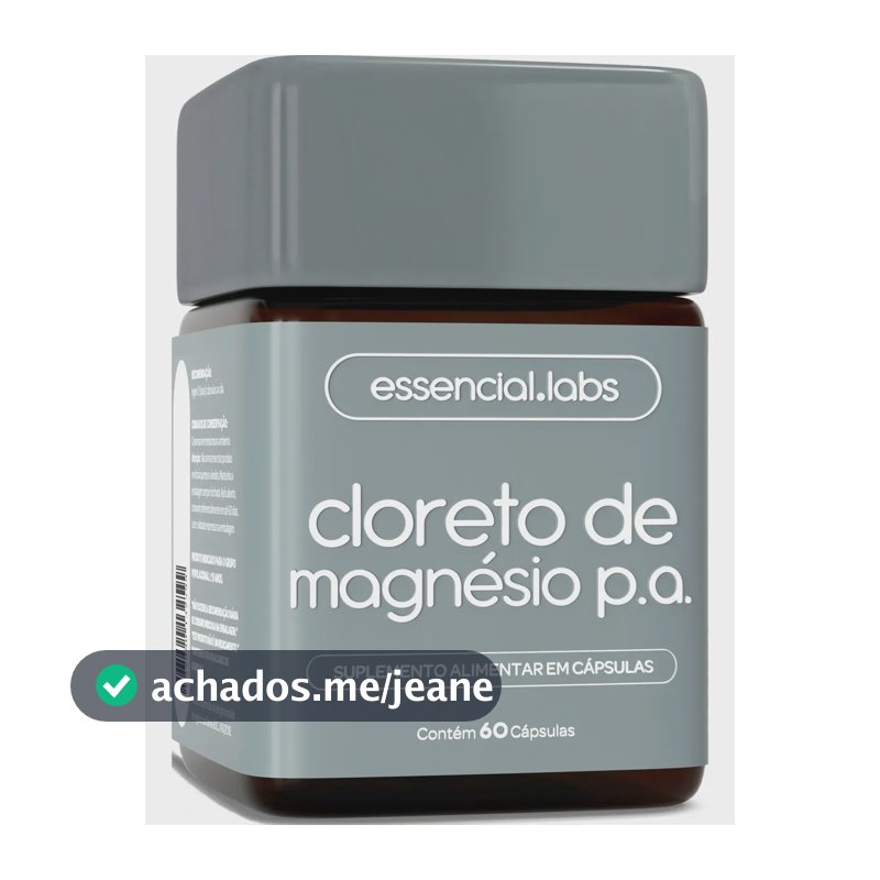 CLORETO de MAGNÉSIO P.A. 260mg - Fórmula com Máxima Concentração e Pureza - 60 Cápsulas