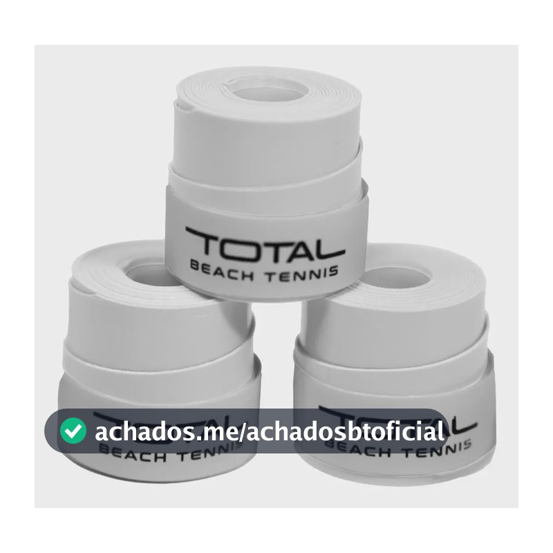Kit 3 Unidades Overgrip Raquetes Total Beach Tennis | Premium Itf Profissional | Cor Branco