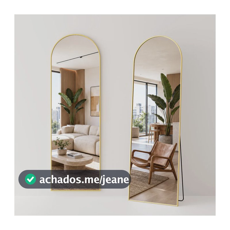 Espelho Arco Oval Corpo Inteiro 150x40 Moldura Konnmi Arco Dourado