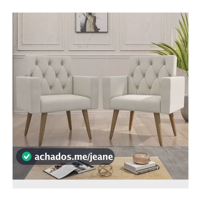 Kit 2 Poltronas Decorativas Para Sala Escritório Recepção