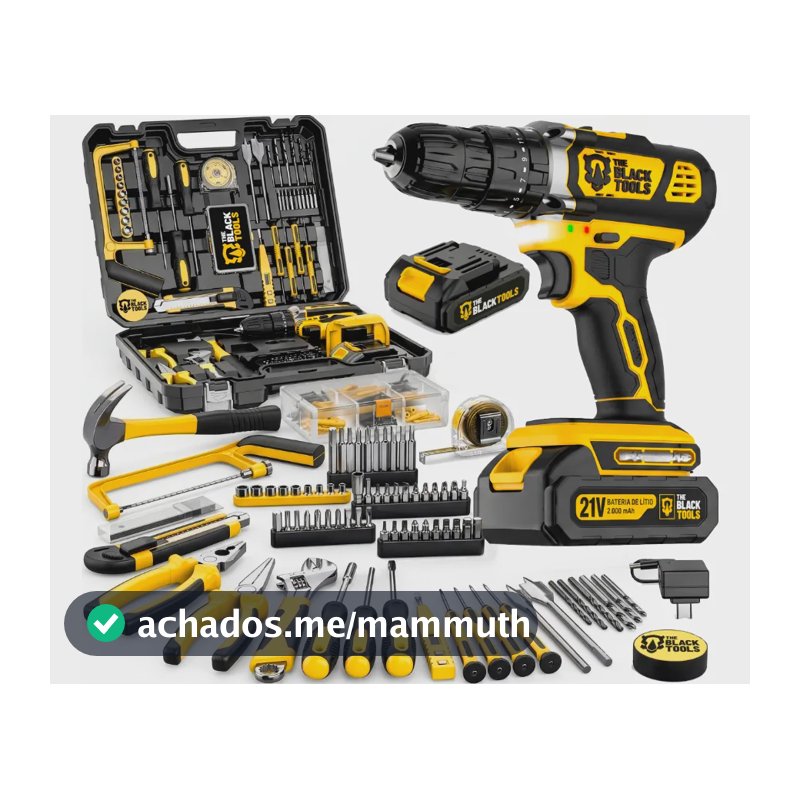 Kit Ferramentas 145 Peças Parafusadeira 21v C/impacto Maleta