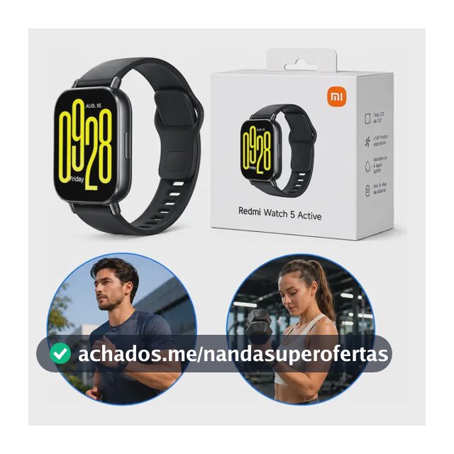 Relógio Smartwatch Redmiwatch 5 Active Prata Xiaomi Original Branco Preto Prateado