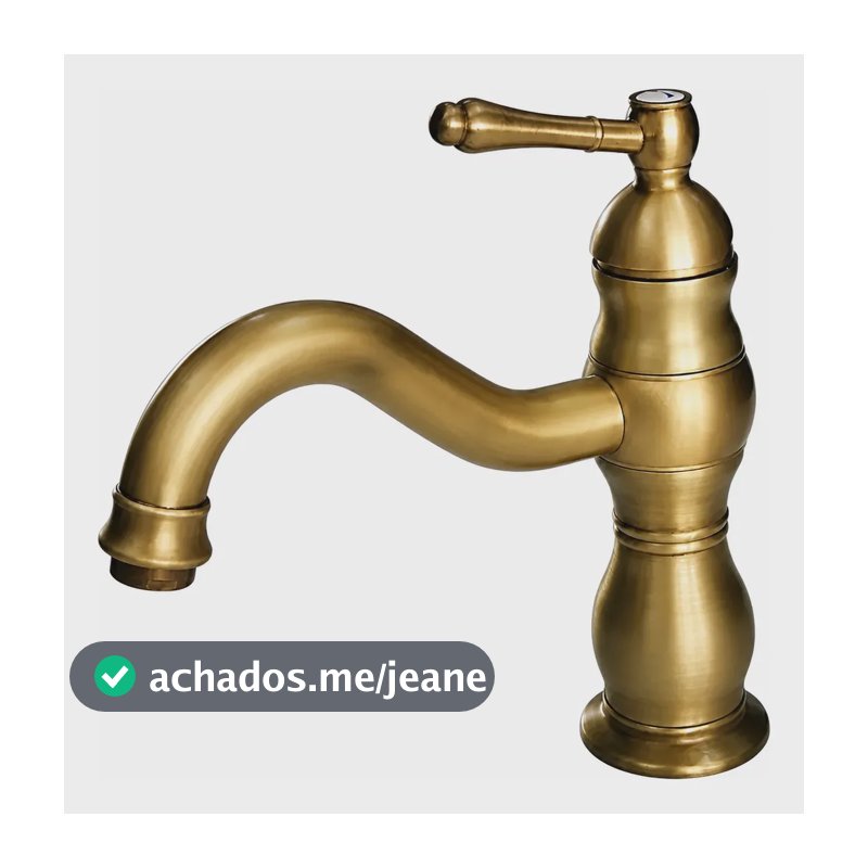 Torneira Monocomando Banheiro Baixa Dourado Escovado Retro Dourado Escovado