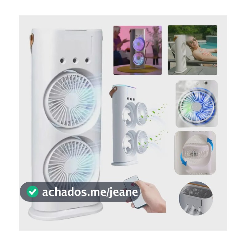 Ventilador Ar Condicionado Climatizador De Ar Frio Torre Gira 180° Portátil Usb Cor Branco 110v/220v Lp Imports