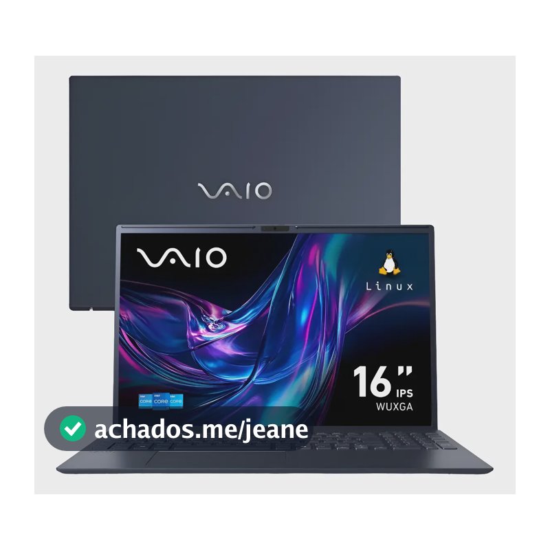 Notebook VAIO FE16 Intel Core i5-1334U - 13ª Gen Linux Debian 12 - 8GB RAM 256GB SSD Tela 16" IPS WUXGA Antirreflexo - Cinza Grafite - VJFE62F11X-B0911H