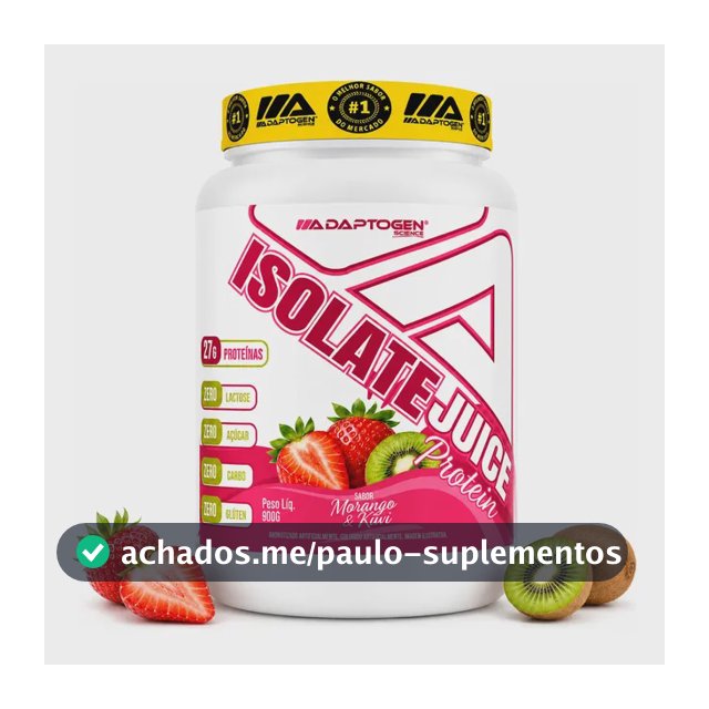 Whey Isolado Adaptogen Isolate Juice 900g Morango Com Kiwi Morango Kiwi