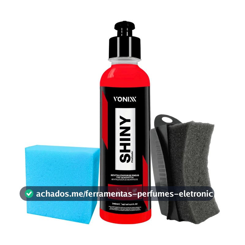 Kit Pneu Borracha Shiny Vonixx 240ml Aplicador Cor Vermelho