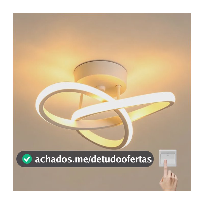 Luminaria Teto Led,pendente Lustre Moderna Para Quarto Sala 127/220v Branco