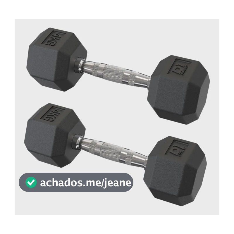 Par De Halteres 4kg Dumbbell Sextavado Emborrachado