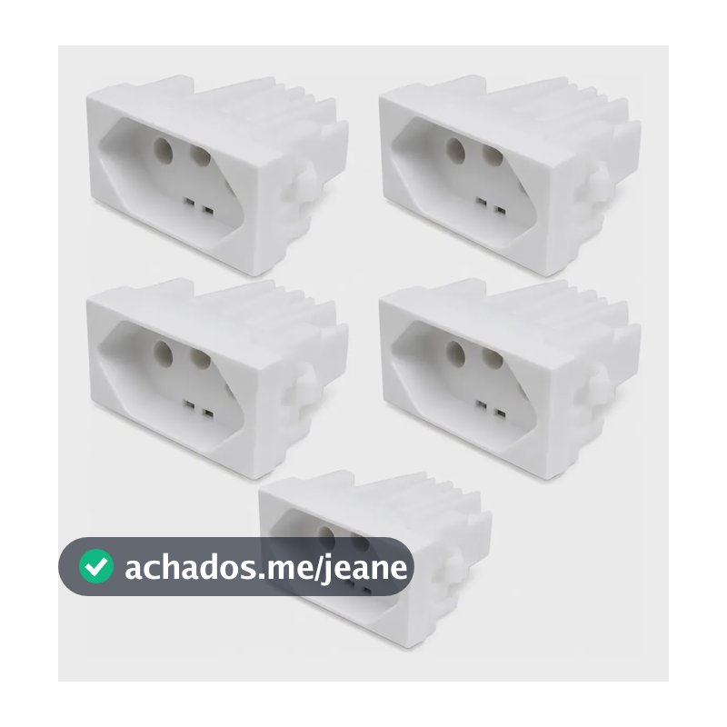 Kit 5 Tomadas 2p+t 10a Alumbra Inova Pro Branca Branco