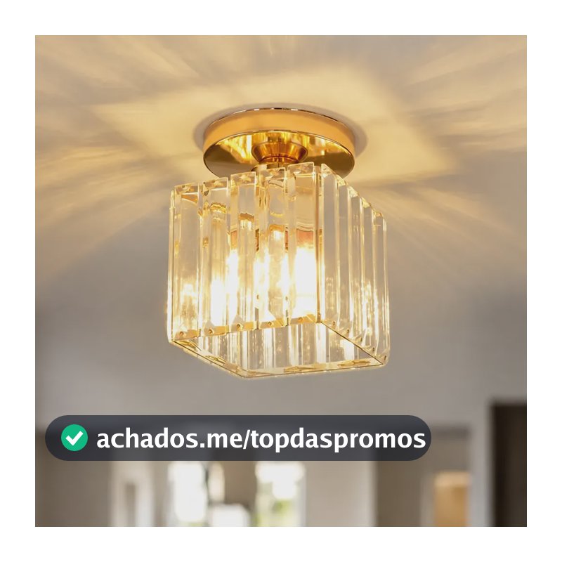Luminária De Cristal Minimalista No Estilo Americano 110v - 220v Dourado - 1