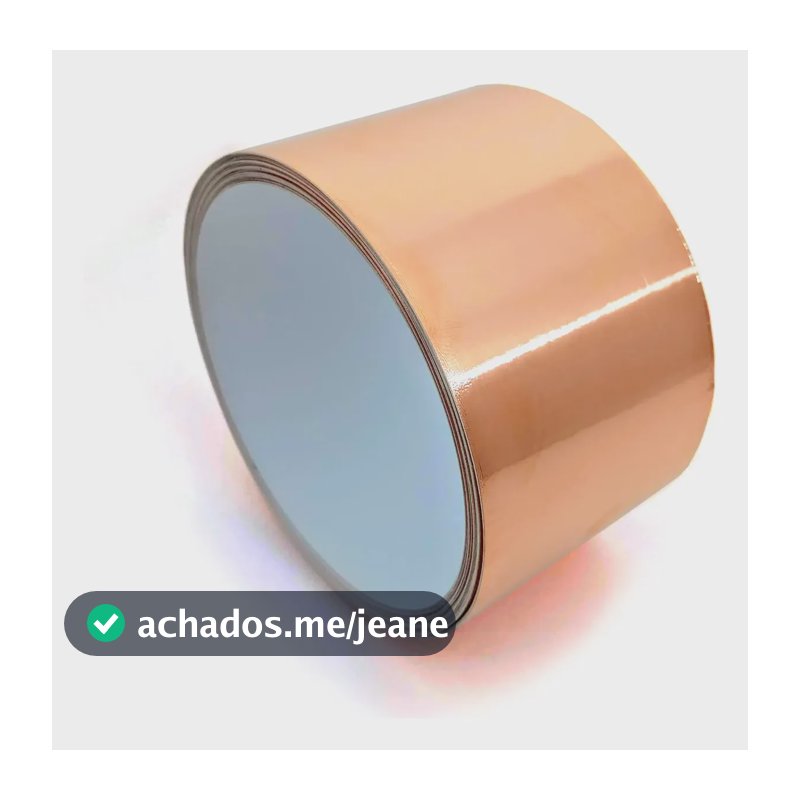 Fita Adesiva Cobre Rolo 2m X 50mm Blindagem Guitarra Baixo
