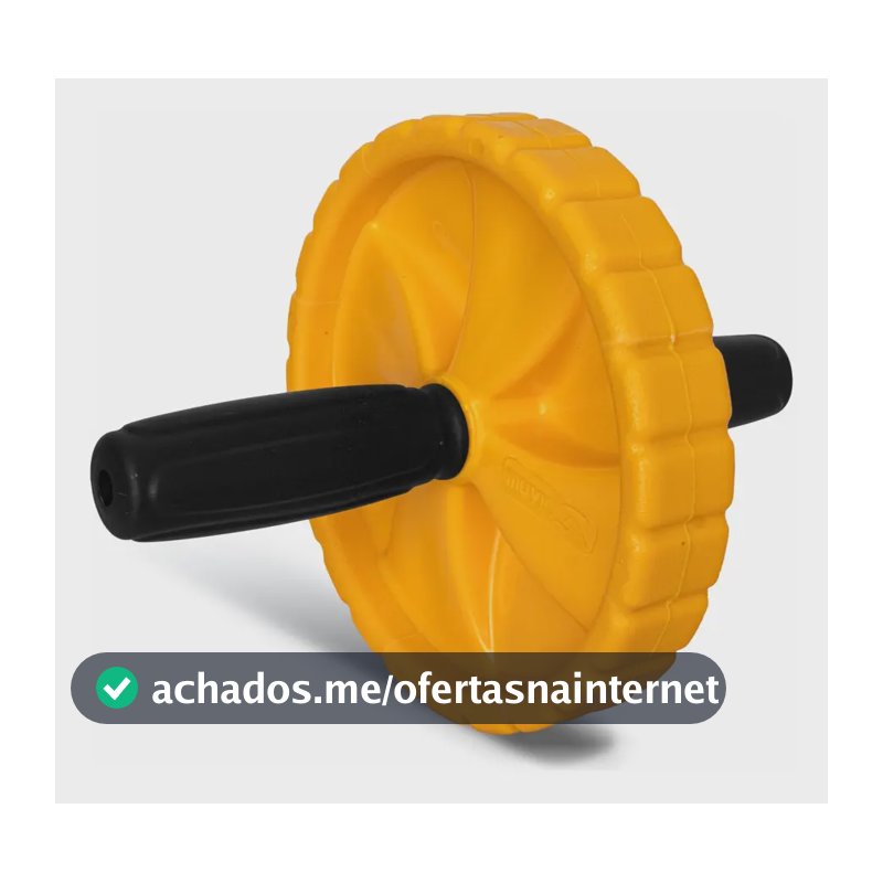 Roda Abdominal Muvin Basics – Roda Para Exercícios Abdominais - Equipamento Para Treinamento de Força no Abdômem - Treino Funcional – Exercícios – Academia - Crosstraning Cor Preto/Amarelo