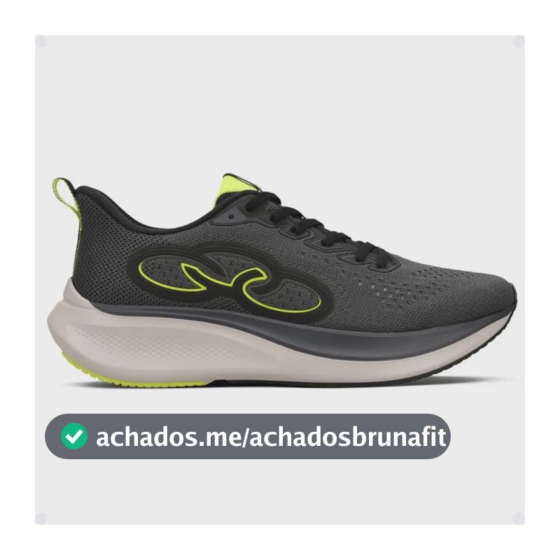 Tênis Olympikus Voa 3 Corrida Academia Esporte Original Chumbo/limão 41 Br