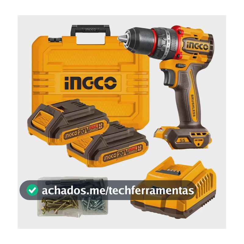 Parafusadeira Impacto 1/2'' Brushless Cidli20558-9 Ingco Amarelo E Marrom