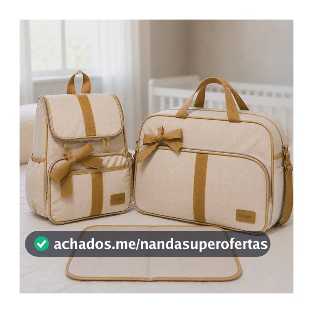 Kit Bolsa Maternidade Completo Com Mochila E Trocador Bebê Bege