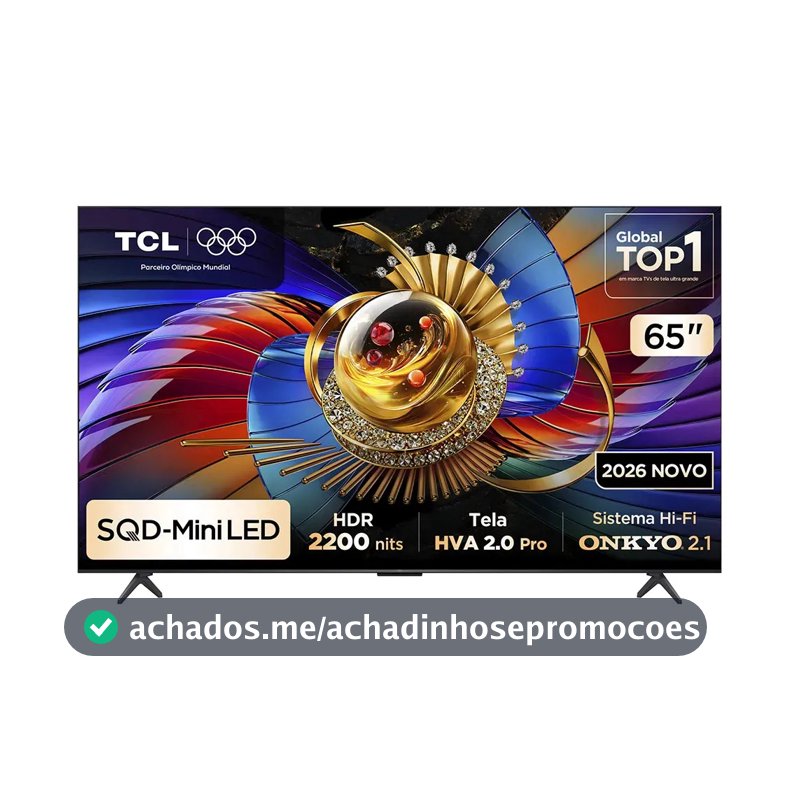 Smart TV TCL 65 Polegadas SQD-Mini LED 4K Q7D Pro WiFi Bluetooth Google TV HDR10+ 144 Hz 65Q7DPRO