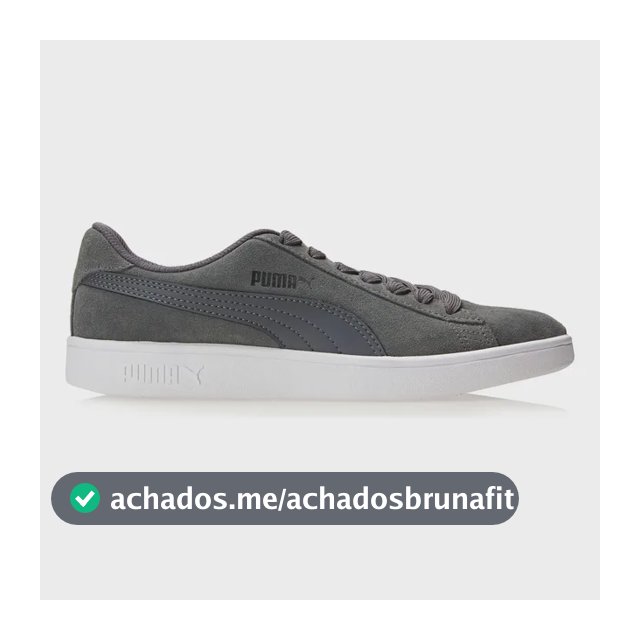Tênis Masculino E Feminino Smash V2 Bdp Puma Grafite, Preto E Branco Liso 40