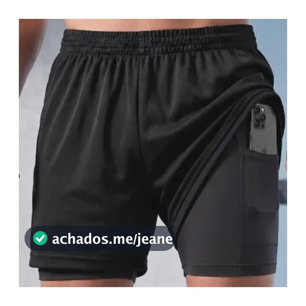 Kit 2 Bermudas 2 Em 1 Short Duplo Masculino Academia Treino