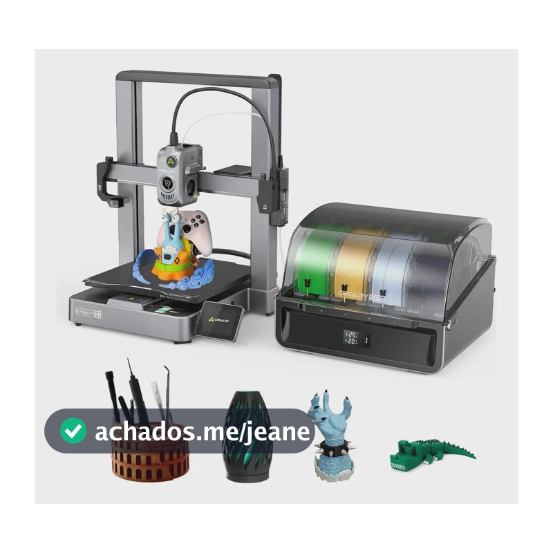 Impressora 3D Creality Hi Combo com Caixa de Secagem, Impressão em 4 Cores e Velocidade de 500 mm/s