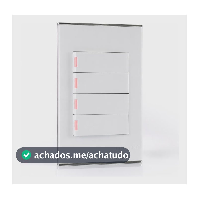 Conj C/4 Teclas Interruptores Treeway Paralelo Ultralar Luxo 10 A 110v Branco