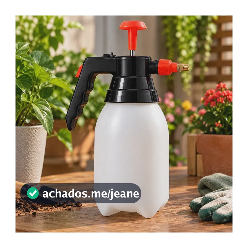 Pulverizador Manual Pressurizado 1,5L Laranja Bico Regulável para Jardim Plantas Limpeza Automotiva Carro Casa Multiuso Pulverização Portátil Ajustável