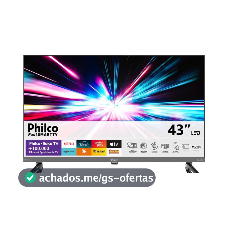 Smart Tv 43 Philco P43vik Roku Led Dolby Audio Wi-fi Hdmi Hdr Full Hd 110/220v