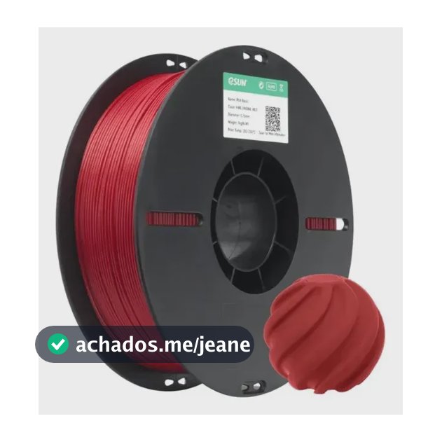 Filamento 3d Esun Pla Basic 1kg 1.75mm Bombeiro Vermelho - Fire Engine Red
