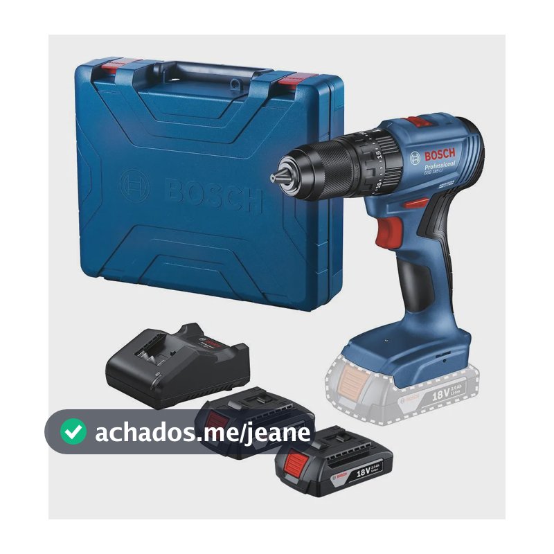 Parafusadeira De Impacto 18v 2 Baterias E Maleta Bosch Azul 18v
