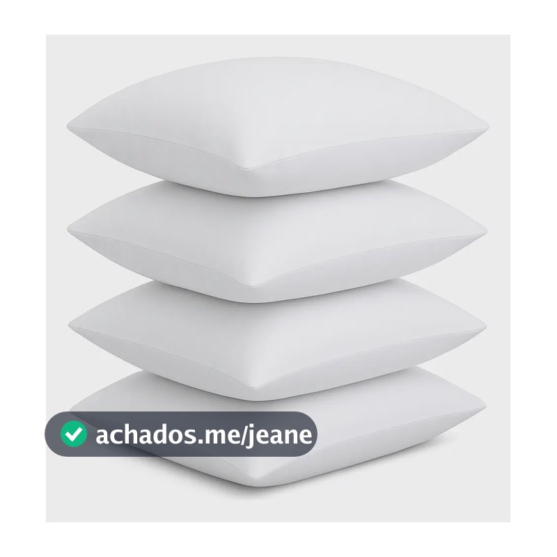 Kit 4 Enchimentos Refil Almofada 50x50 Fibra Siliconada Branco Liso