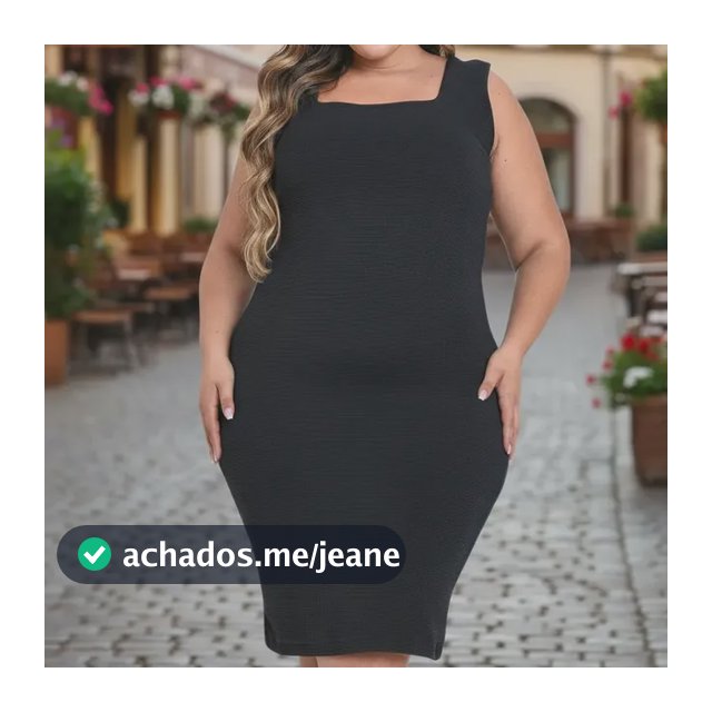 Vestido Midi Tecido Elastano Modelador Cintura Alça Larga