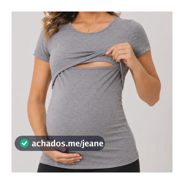 Blusa Gestante Manga Curta Abertura Para Amamentação Frontal