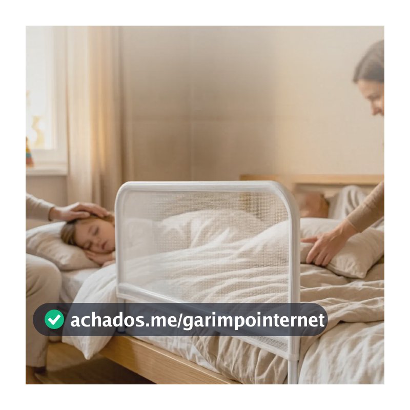 Grade De Cama Proteção Adulto Infantil Idoso Tela Removível Branco Lisa