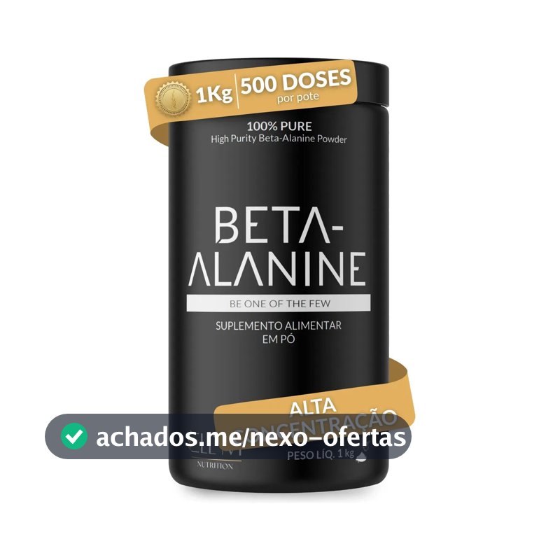 Beta Alanina 1kg 100% Pura Performance Recuperação Muscular Pós Pré Treino 500 Doses Sem Sabor Concentrada Ellym Nutrition
