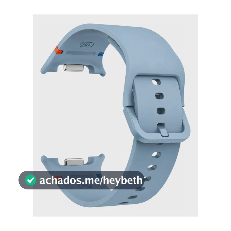 Pulseira Silicone Para Samsung Galaxy Watch 8 e Samsung Galaxy Watch 9 de 40mm 44mm e Classic de 46mm Cor Azul-aço 22mm