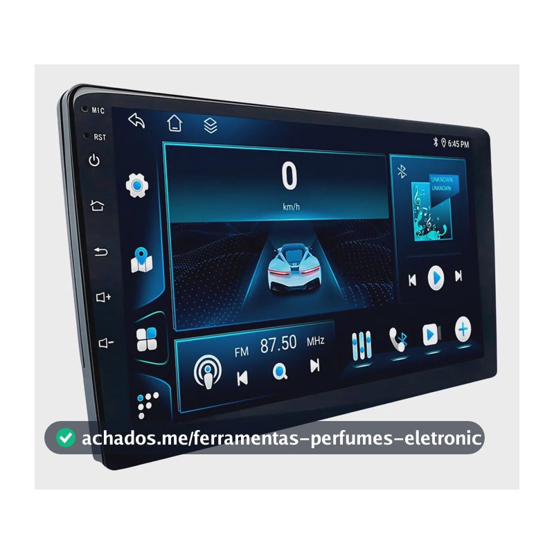 Central Multimídia H-Tech 9" QLED Octa-Core 6GB RAM 128GB GPS Wi-Fi Bluetooth