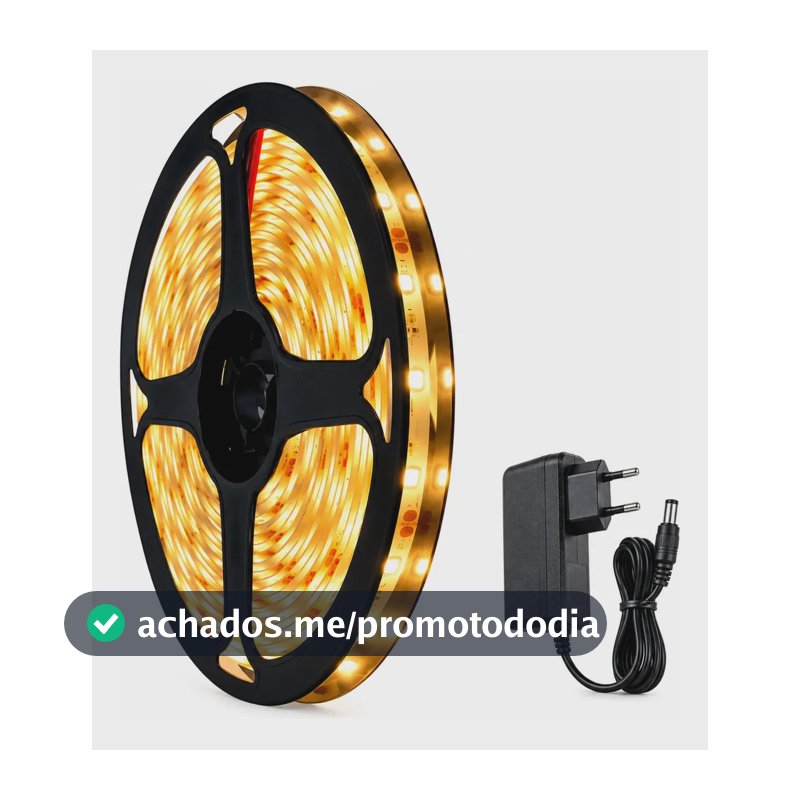 Fita Led Amarela 2835 Quente 5m 300 Led Dupla Face Fonte Cor da luz Branco-quente IP20 Maffacioli