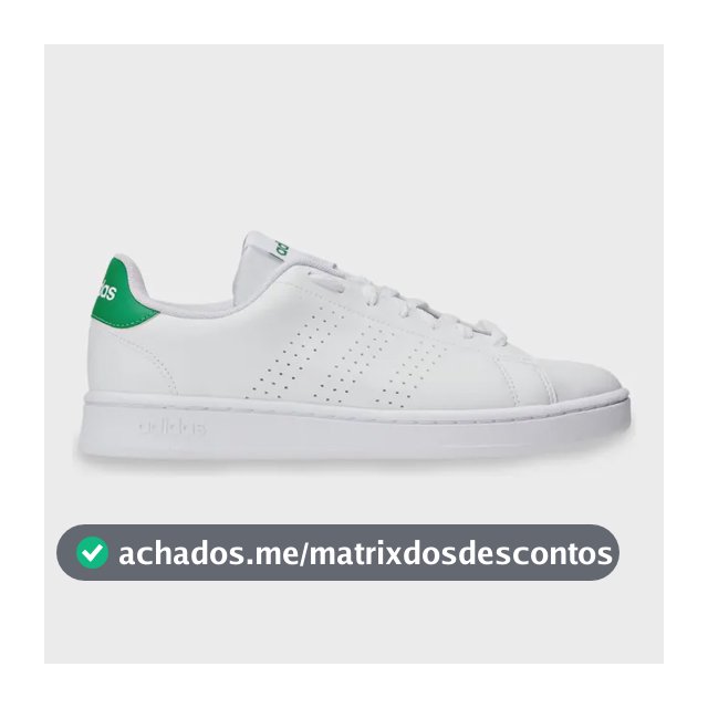 Tênis Masculino E Feminino Advantage 2.0 adidas Branco E Verde Liso 34 Br
