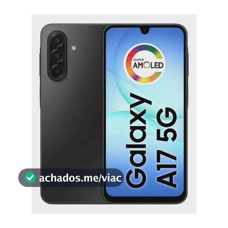 Celular Samsung Galaxy A17 5G Com IA, 128gb, 4gb Ram, Câm De 50mp, Tela De 6.7", Nfc, Ip54 - Preto