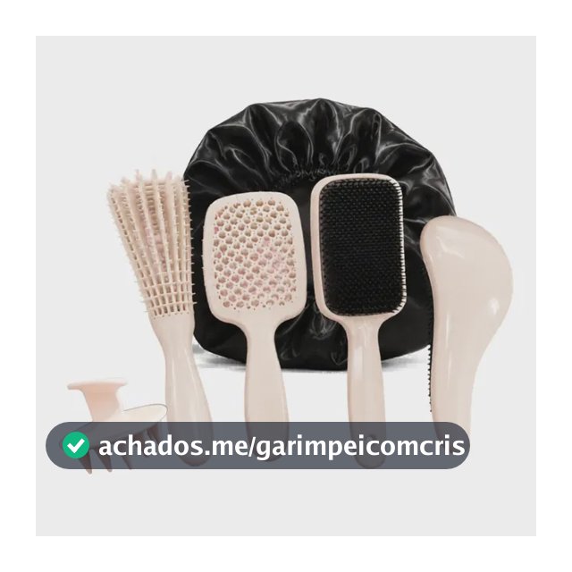 Kit 5 Escovas Cabelo Escova Polvo Mágica Raquete Vazada Touc Off White