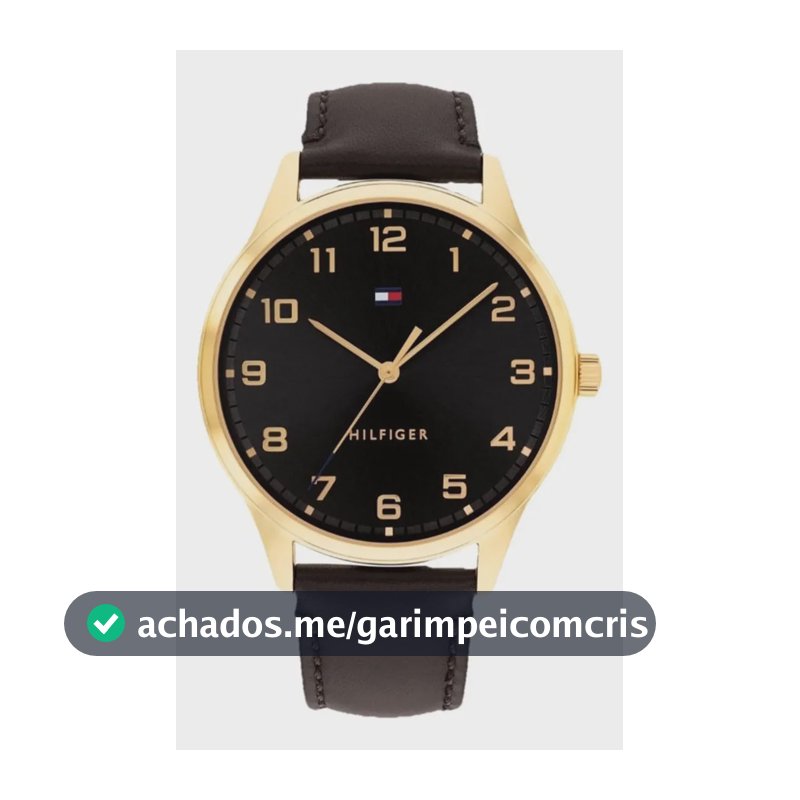 Relógio Tommy Hilfiger Th Essentials Masculino Em Couro Pret Preto