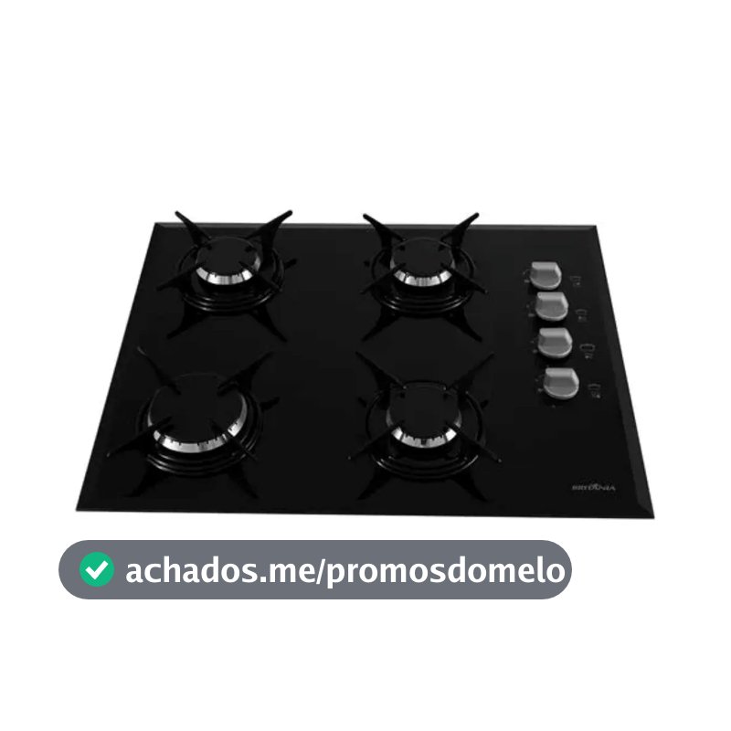 Cooktop 4 Bocas A Gás Bct4p Preto Britânia