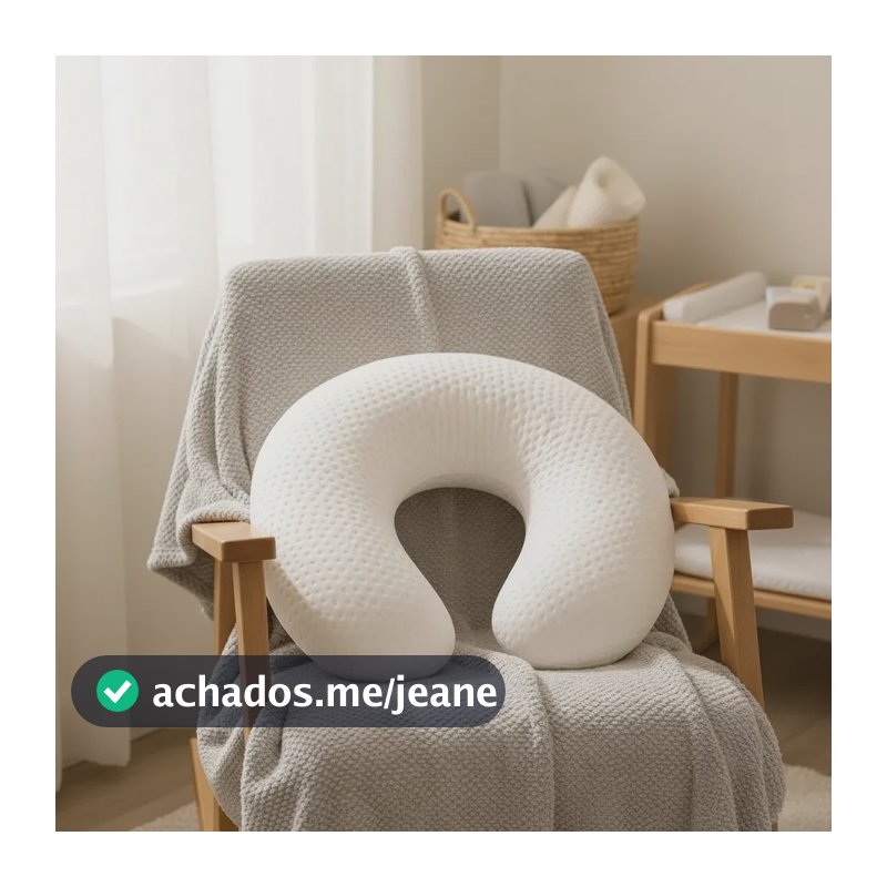 Almofada Apoio Amamentação Encaixe Perfeito Bebe Formato U Branco Liso