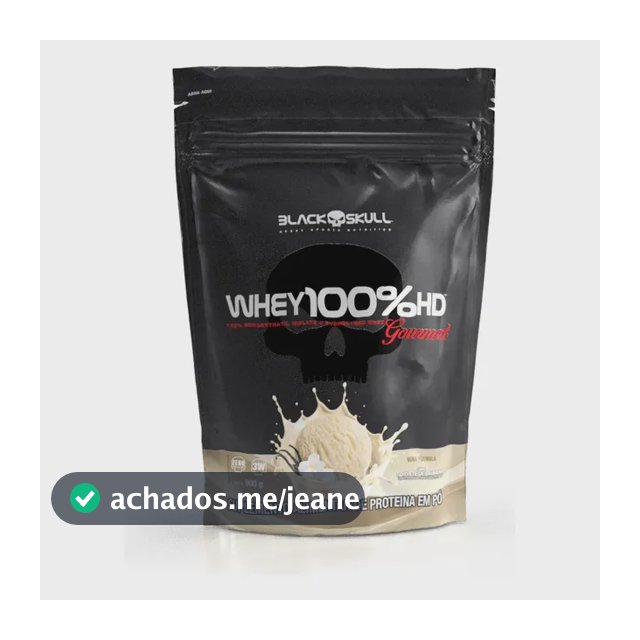 Whey 100% Hd 900g Refil Gourmet - Black Skull Sabor Baunilha