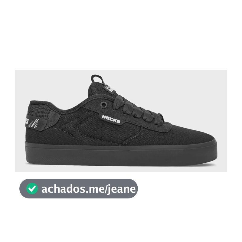 Tênis Hocks Unissex Lona Flat Core Preto Reflex | Preto Preto 42 Br