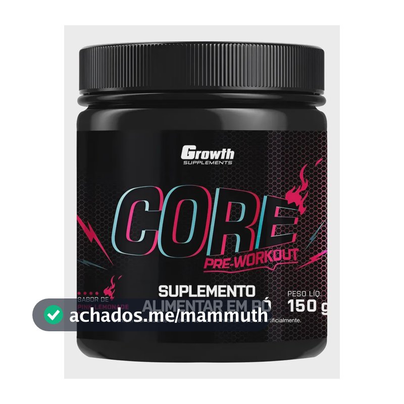 Pré Treino Core 150g Growth Supplements Limonada Rosa