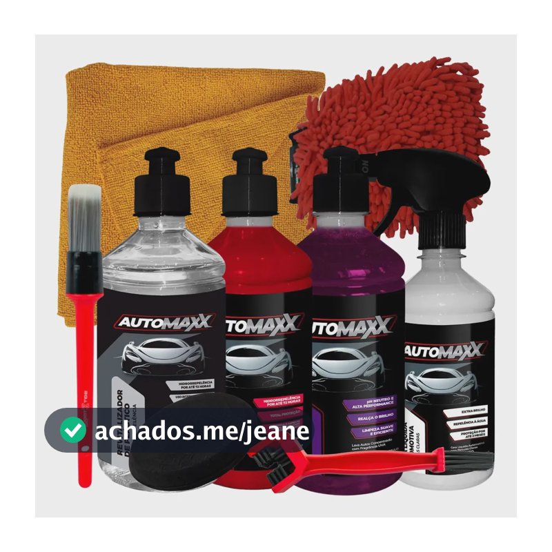 Kit Completo Shampoo Cera Pneu Pretinho Para Lavagem De Moto